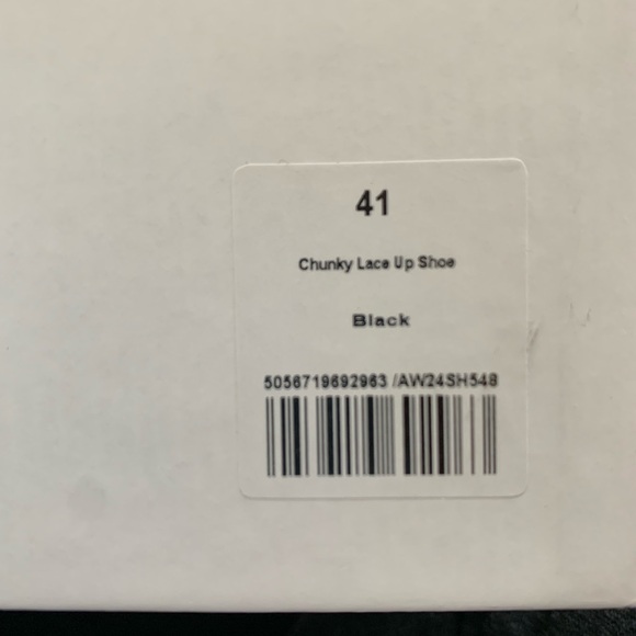 ME+EM Chunky Lace-Up Derby Black Leather Sz 10-10.5 Exc Cond - Picture 9 of 10